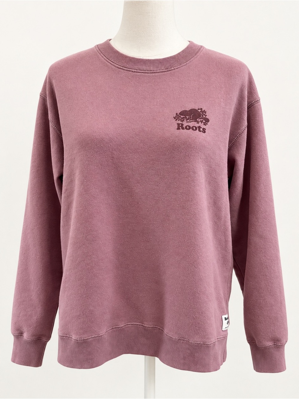 Roots Canada Crewneck Sweatshirt Womens S Mauve Casual Loungewear